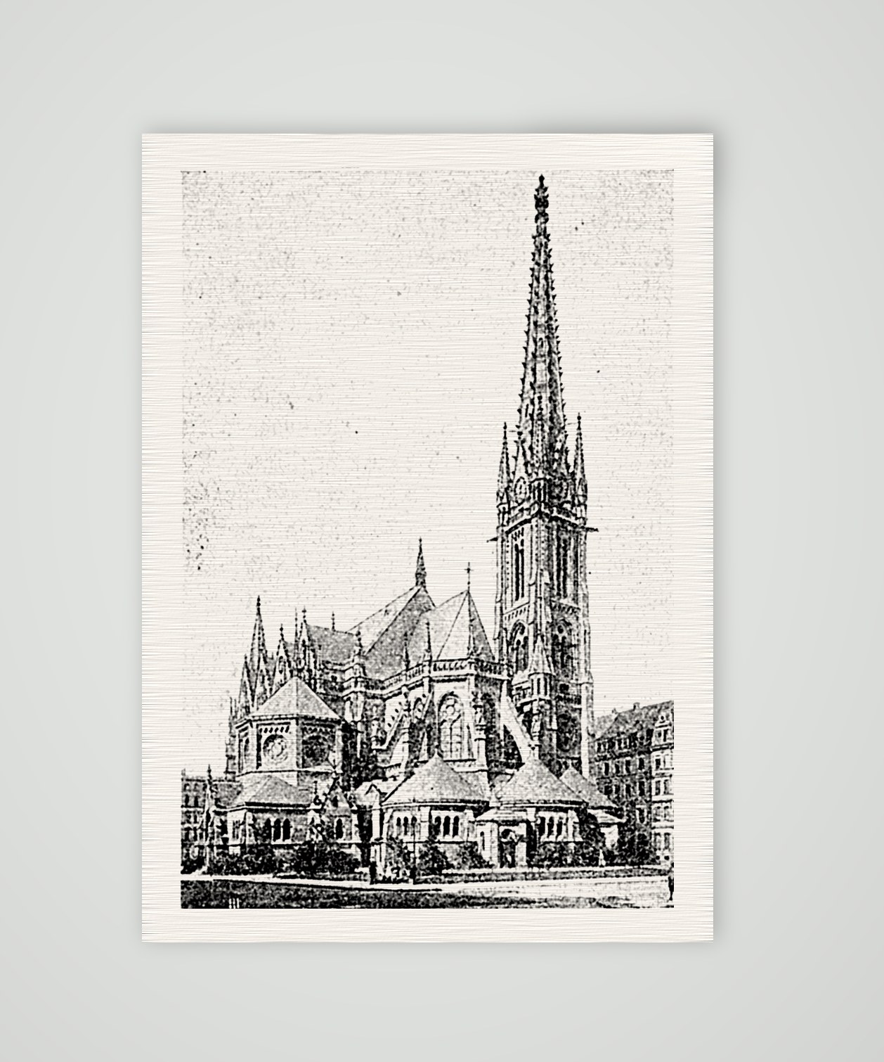 Leipzig, die Peterskirche – Buchreproduktion nach Fotografie, Kunstdruck auf Leinenpapier