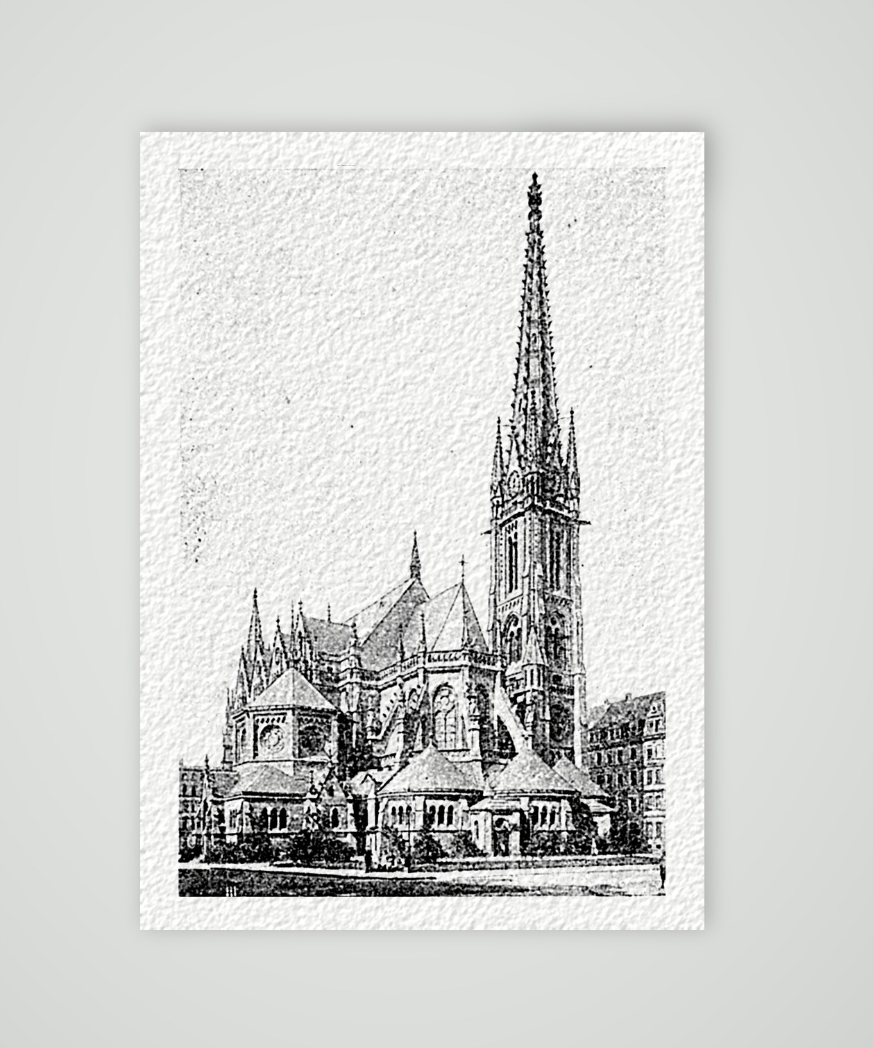 Leipzig, die Peterskirche – Buchreproduktion nach Fotografie, Kunstdruck auf Hahnemühle-Büttenpapier