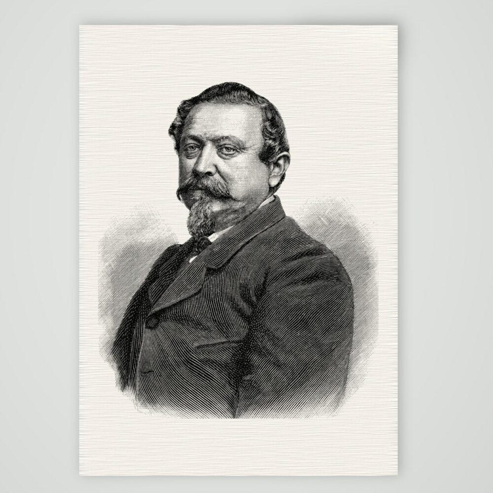 Theodor Esche, Textilfabrikant – Holzstich, Kunstdruck auf Leinenpapier