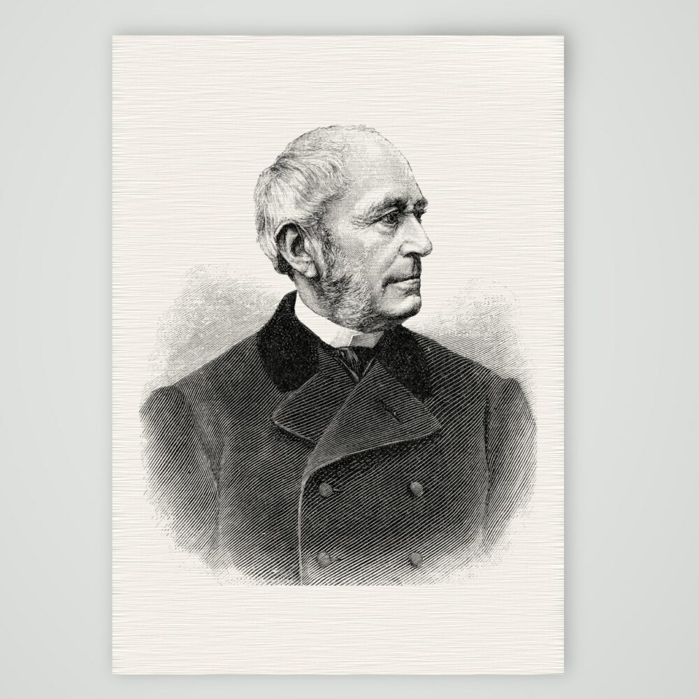 Jakob Georg Bodemer, Unternehmer – Holzstich, Kunstdruck auf Leinenpapier