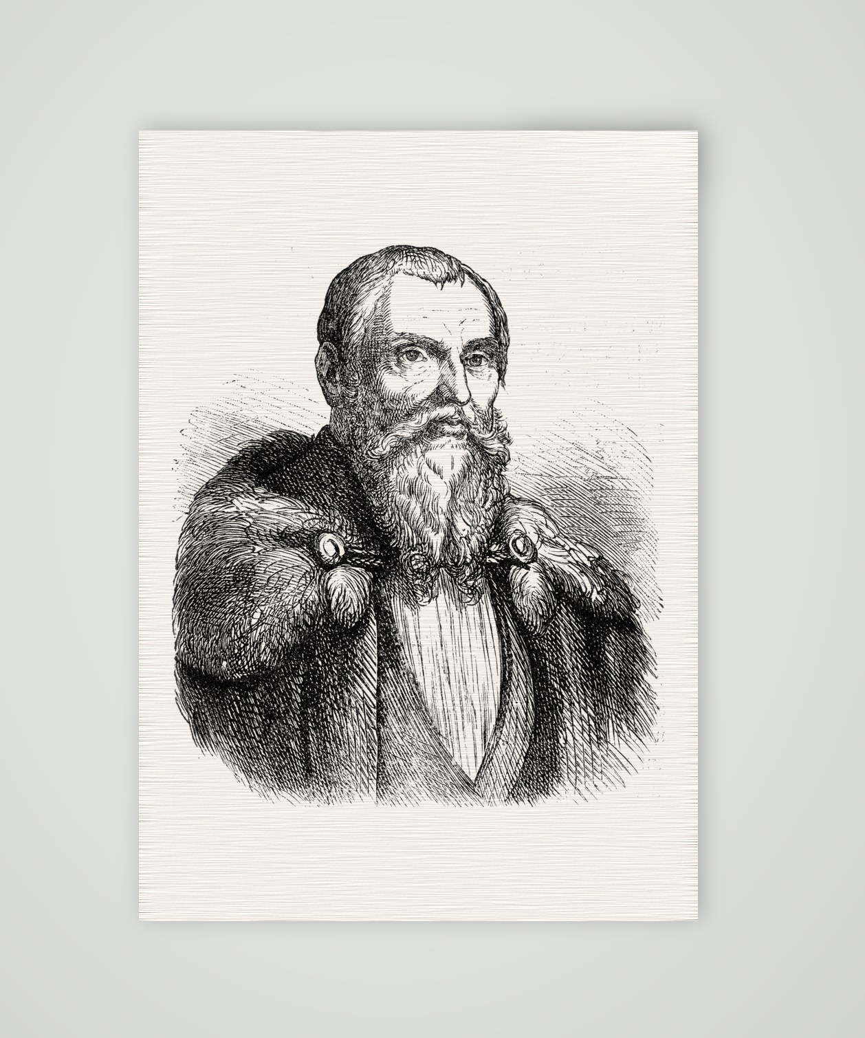 Lucas Cranach – Bildnis – Holzstich, Kunstdruck auf Leinenpapier