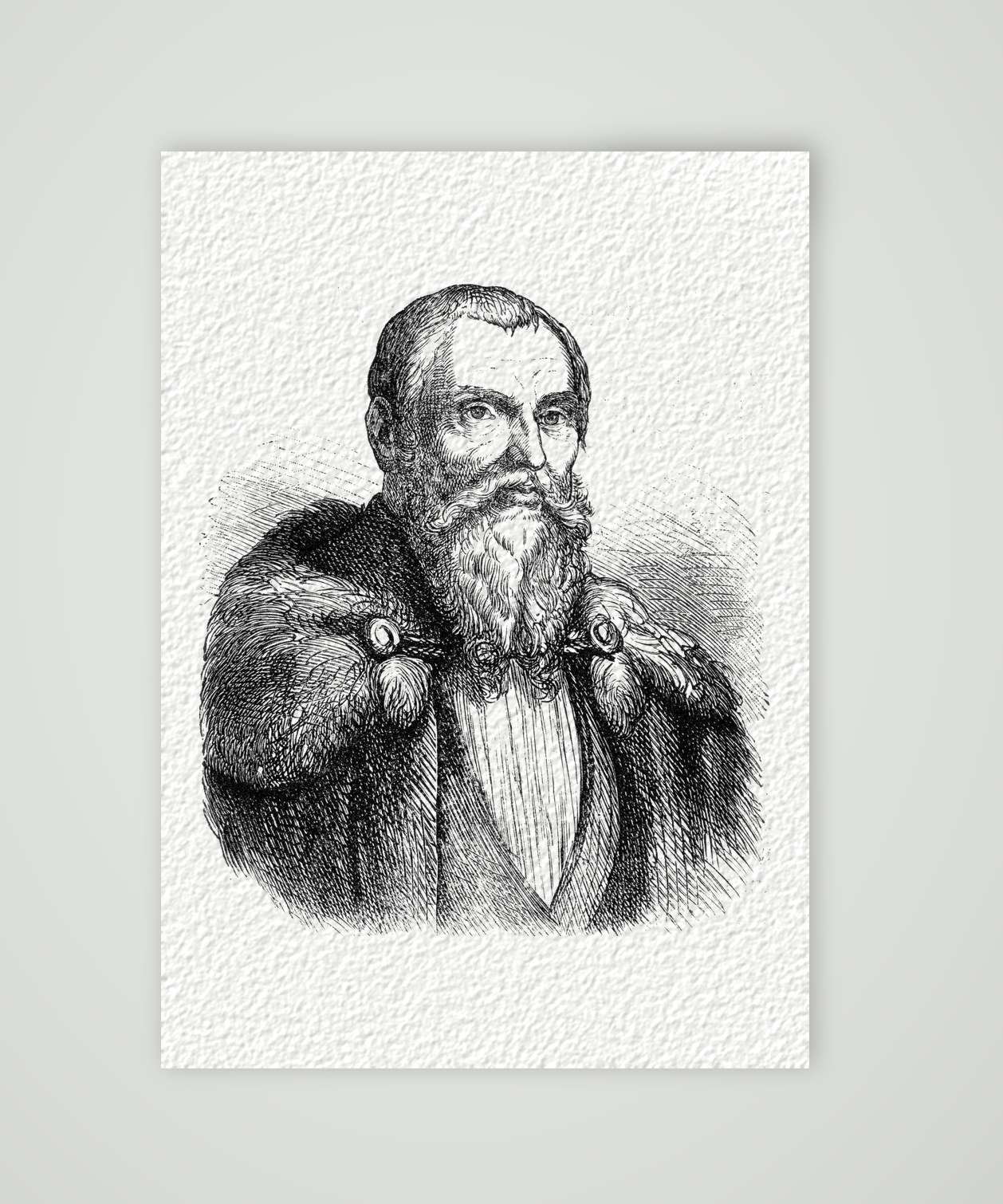Lucas Cranach – Bildnis – Holzstich, Kunstdruck auf Hahnemühle-Büttenpapier