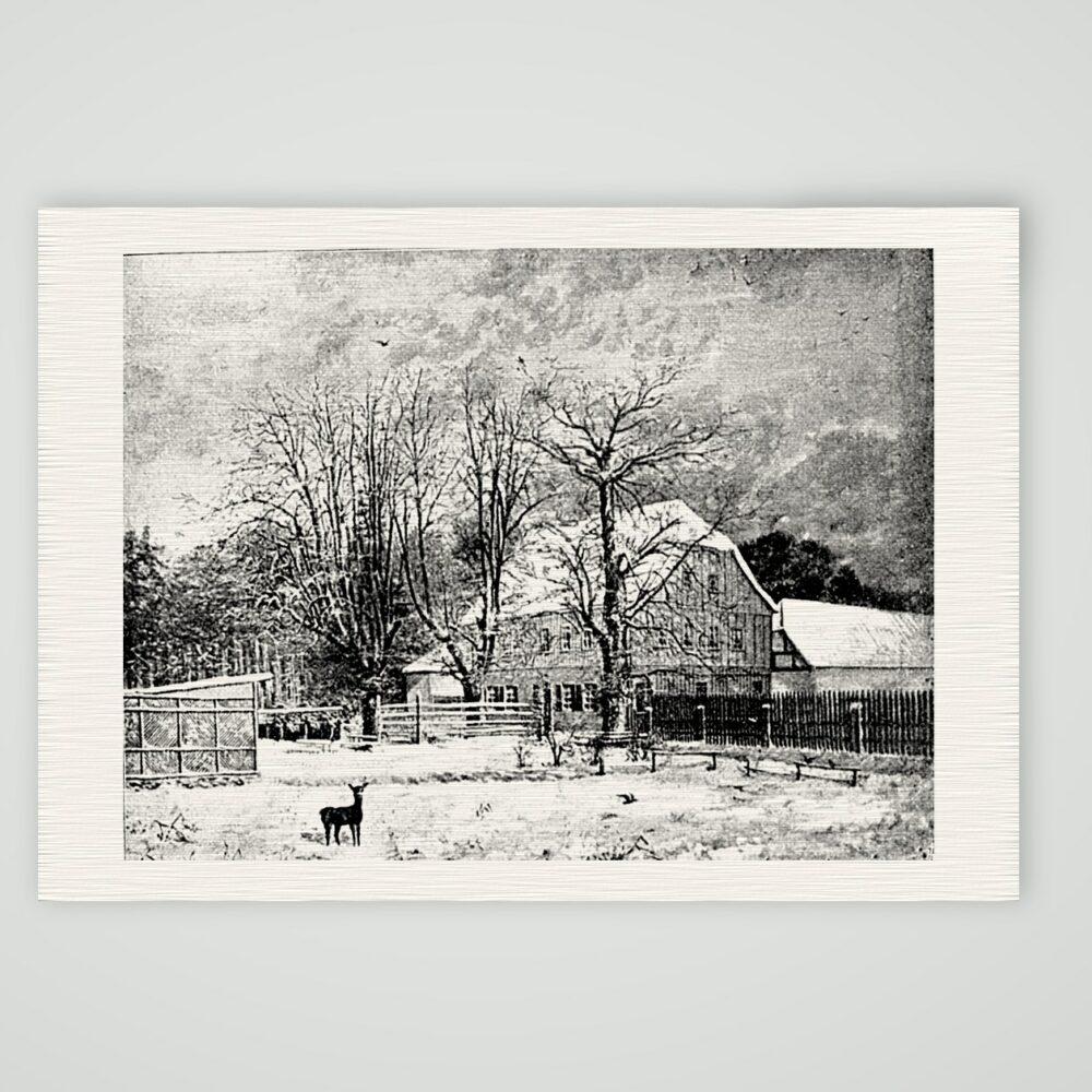 Das Fischhaus im Winter – Buchreproduktion, Kunstdruck auf Leinenpapier
