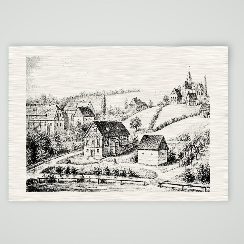 Eschdorf, die Bienertsche Mühle – Buchreproduktion, Kunstdruck auf Leinenpapier
