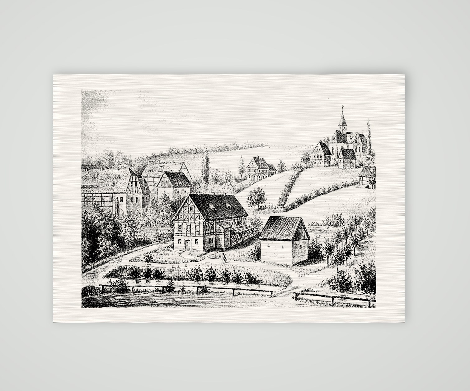 Eschdorf, die Bienertsche Mühle – Buchreproduktion, Kunstdruck auf Leinenpapier