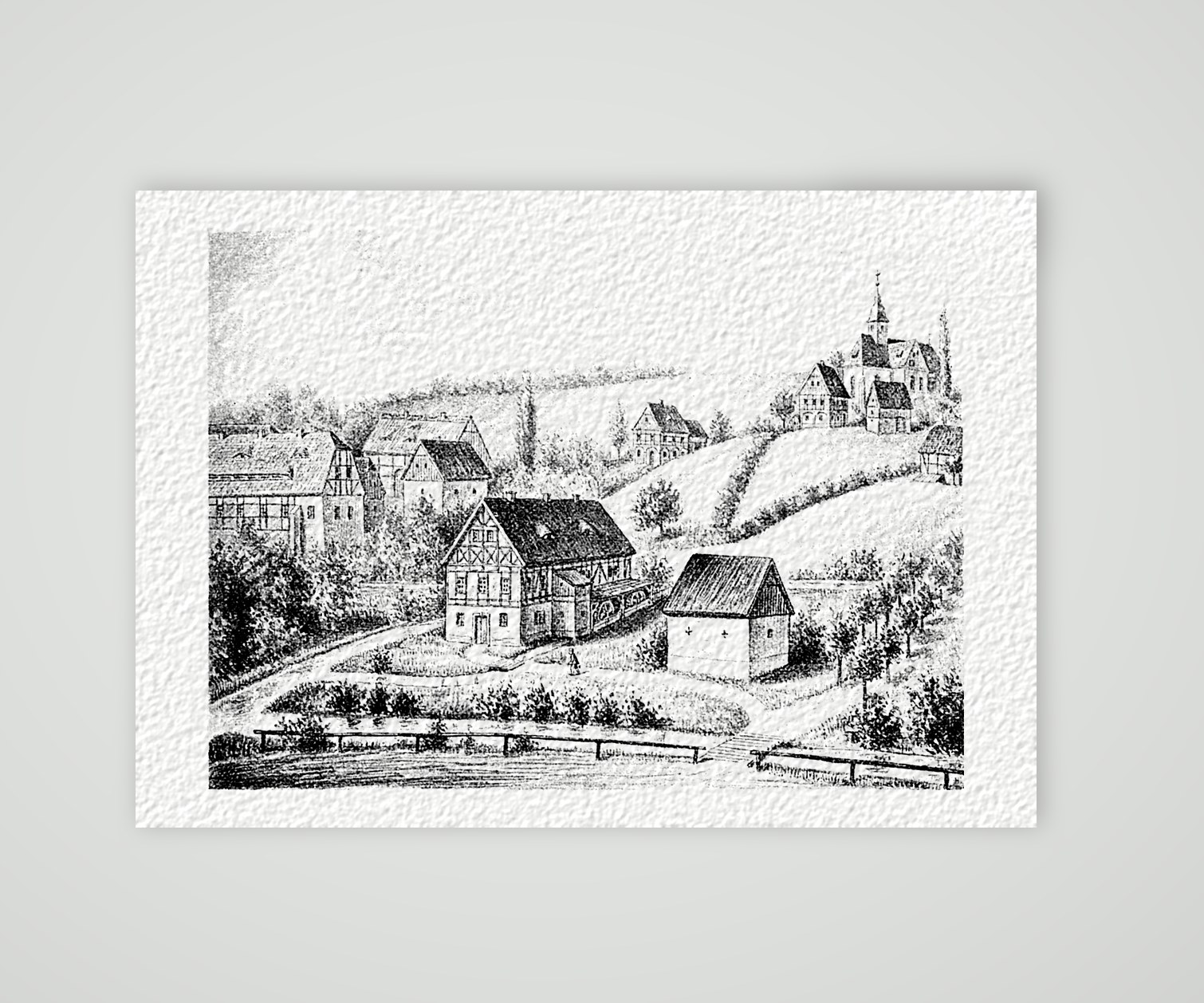 Eschdorf, die Bienertsche Mühle – Buchreproduktion, Kunstdruck auf Hahnemühle-Büttenpapier