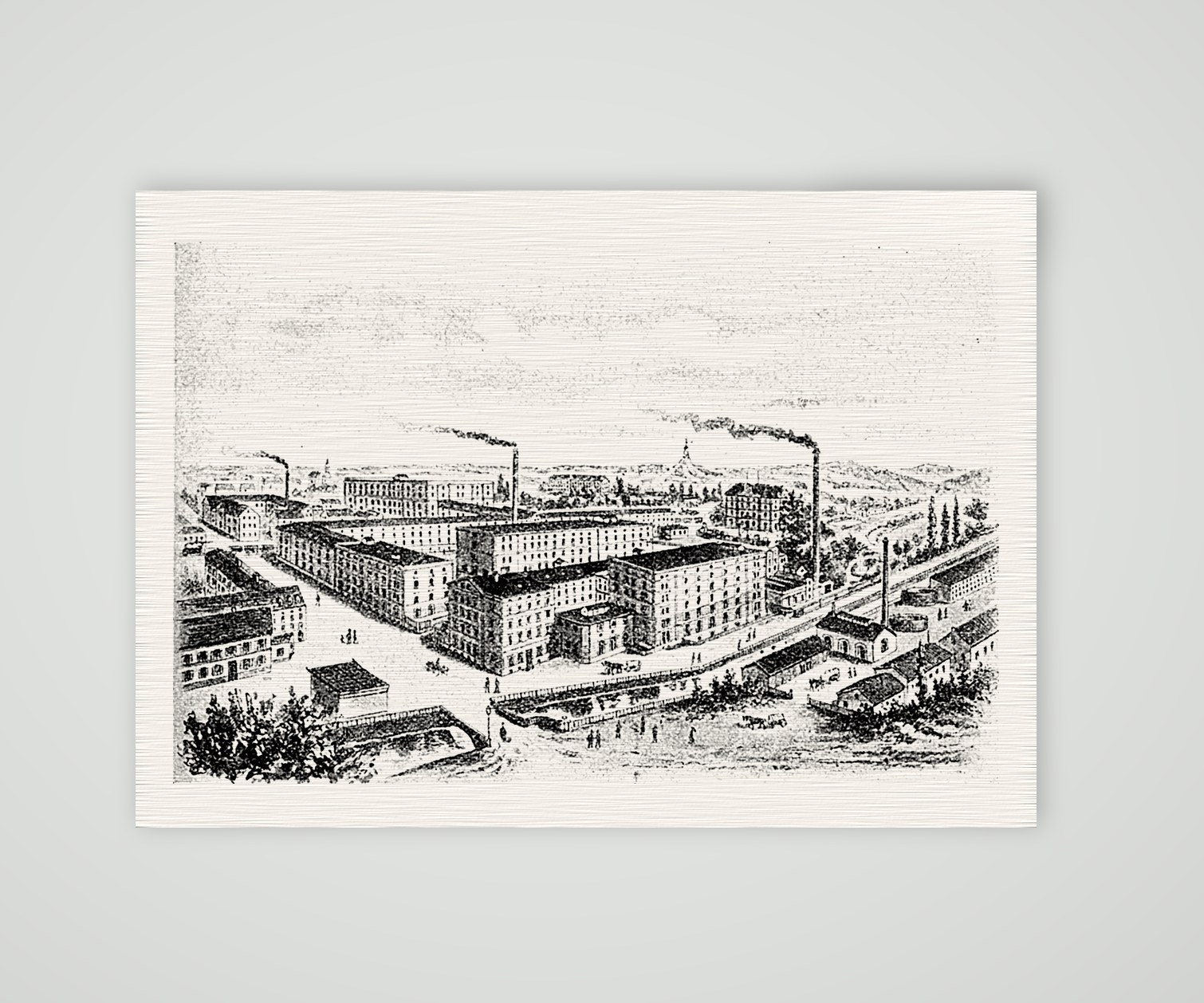 Dresden-Plauen, die Hofmühle – Buchreproduktion, Kunstdruck auf Leinenpapier