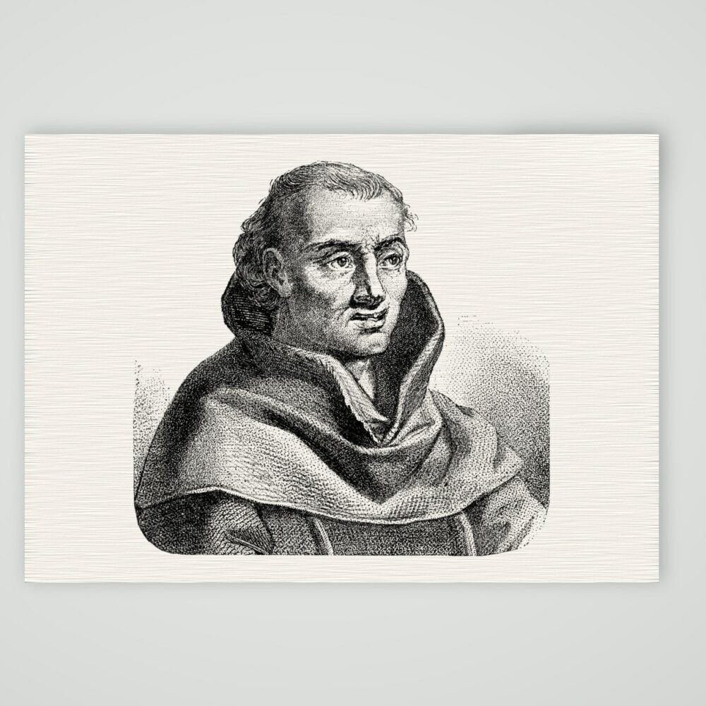 Johann Tetzel, Ablassprediger – Holzstich, Kunstdruck auf Leinenpapier