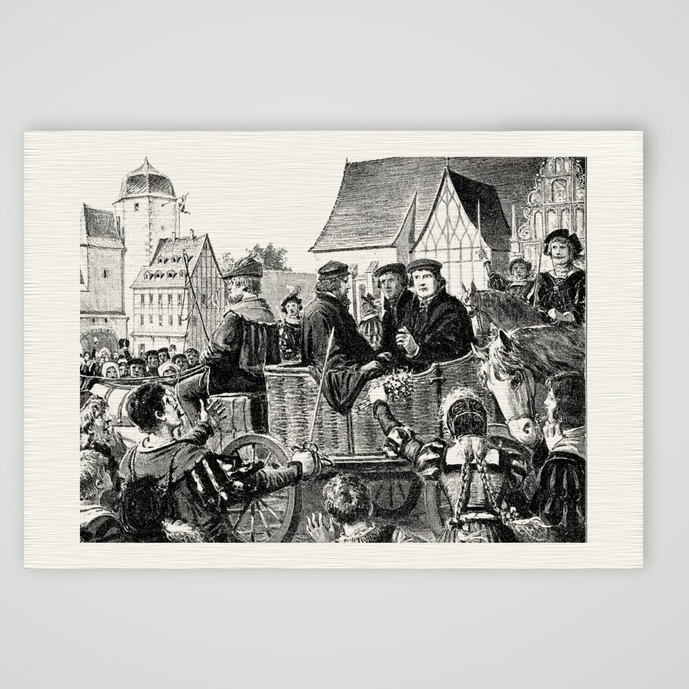 Luthers Einzug in Leipzig – Buchreproduktion, Kunstdruck auf Leinenpapier