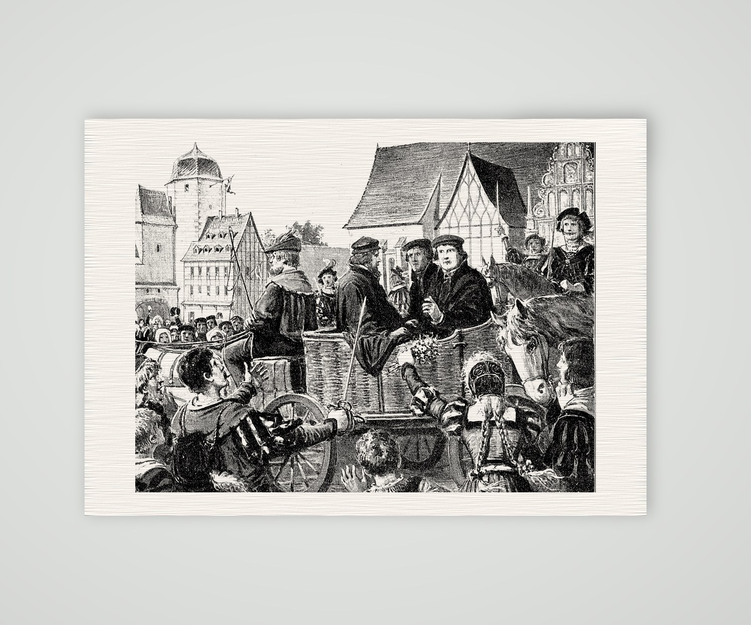 Luthers Einzug in Leipzig – Buchreproduktion, Kunstdruck auf Leinenpapier
