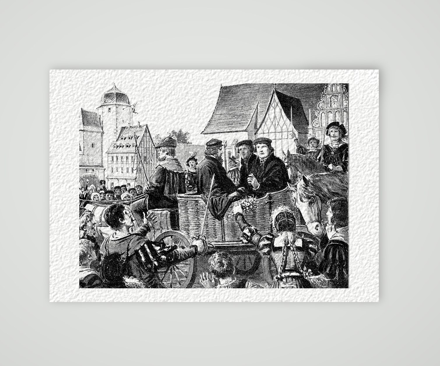 Luthers Einzug in Leipzig – Buchreproduktion, Kunstdruck auf Hahnemühle-Büttenpapier
