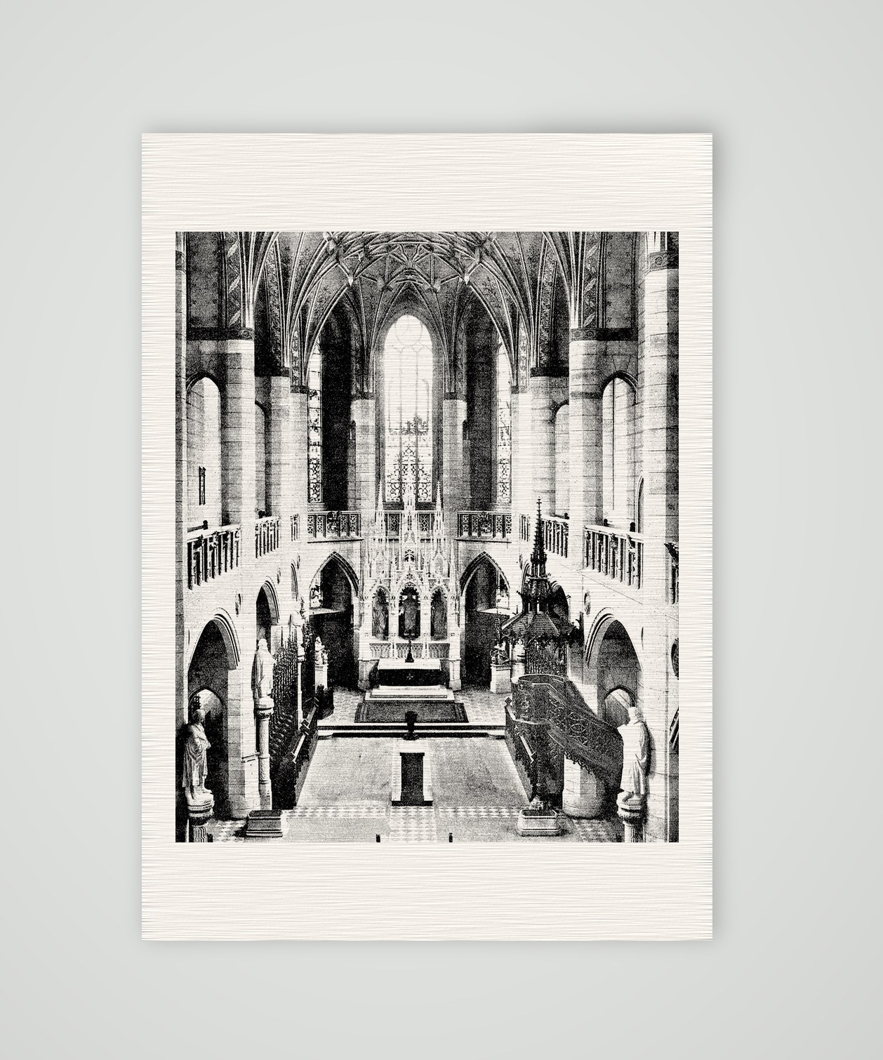 Wittenberg, das Innere der Schlosskirche – Buchreproduktion nach Fotografie, Kunstdruck auf Leinenpapier