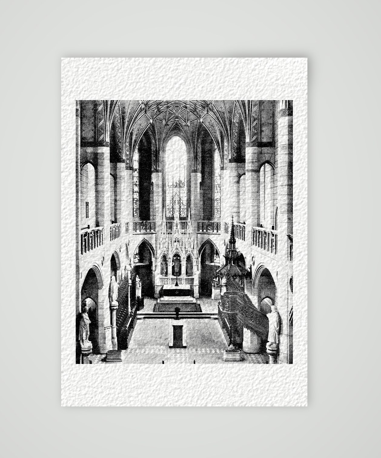 Wittenberg, das Innere der Schlosskirche – Buchreproduktion nach Fotografie, Kunstdruck auf Hahnemühle-Büttenpapier