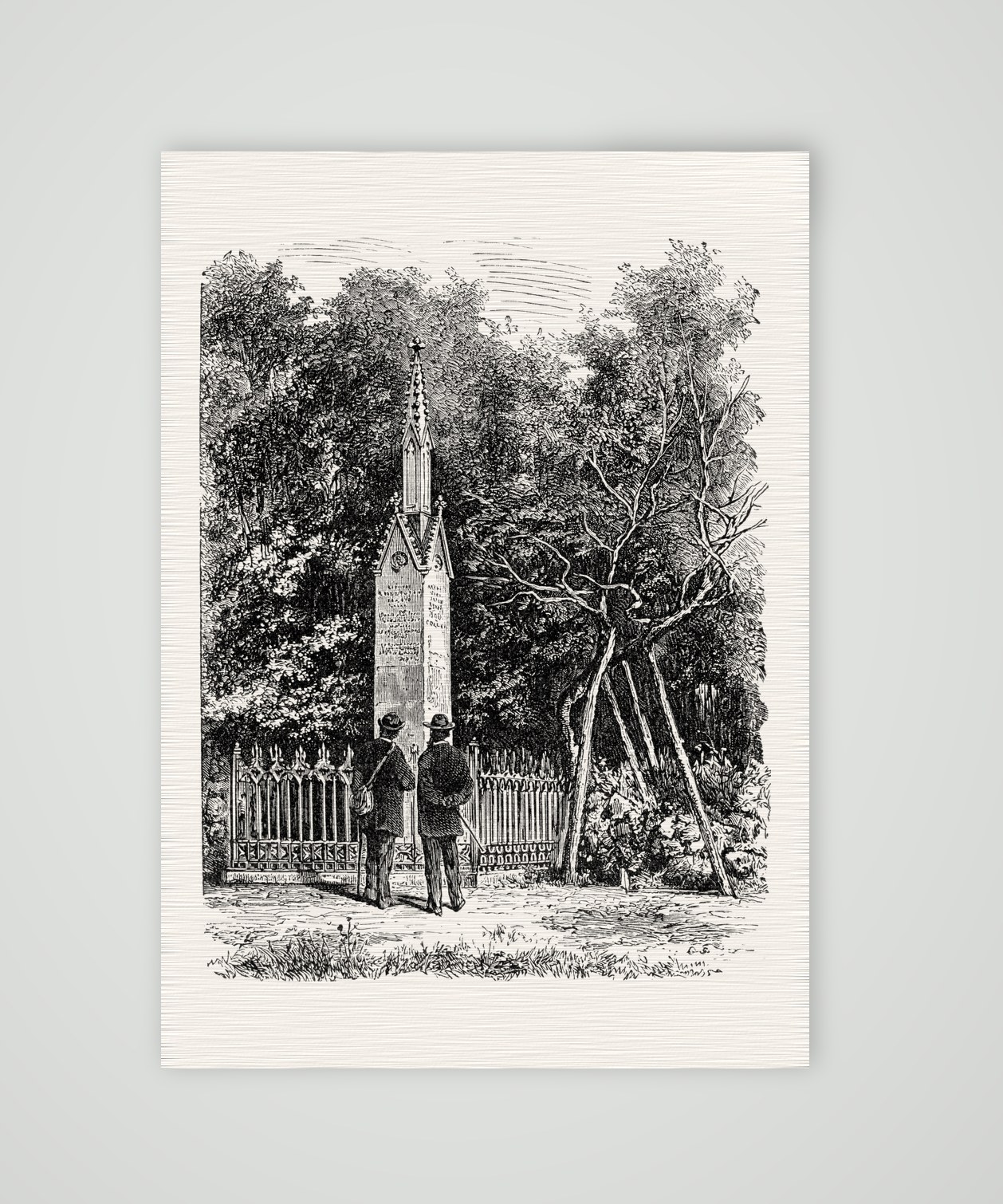 Das Lutherbuchen-Denkmal bei Altenstein – Holzstich, Kunstdruck auf Leinenpapier