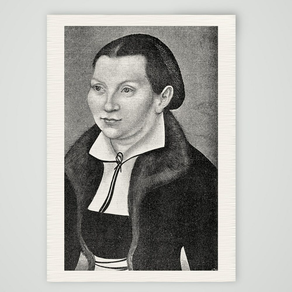 Katharina von Bora nach Cranach – Buchreproduktion nach Lucas Cranach, Kunstdruck auf Leinenpapier