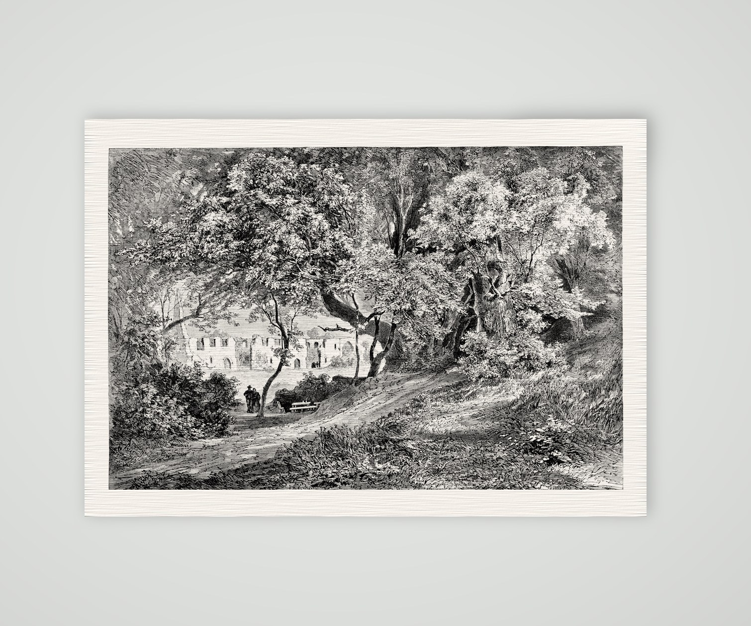 Kloster Nimbschen bei Grimma – Holzstich, Kunstdruck auf Leinenpapier