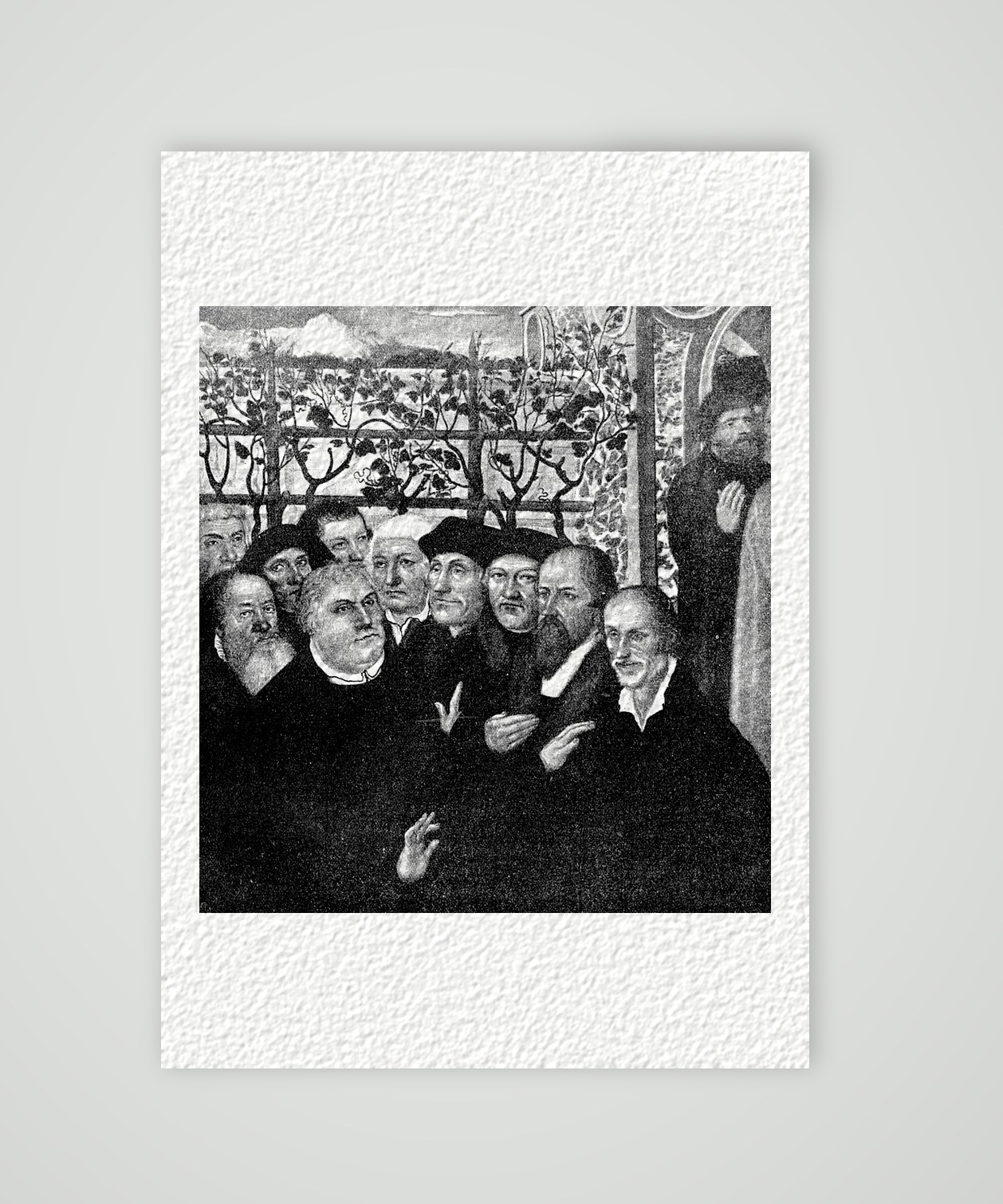 Die Reformatoren – aus Cranachs Epitaph in Nordhausen – Buchreproduktion nach Lucas Cranach d. J., Kunstdruck auf Hahnemühle-Büttenpapier