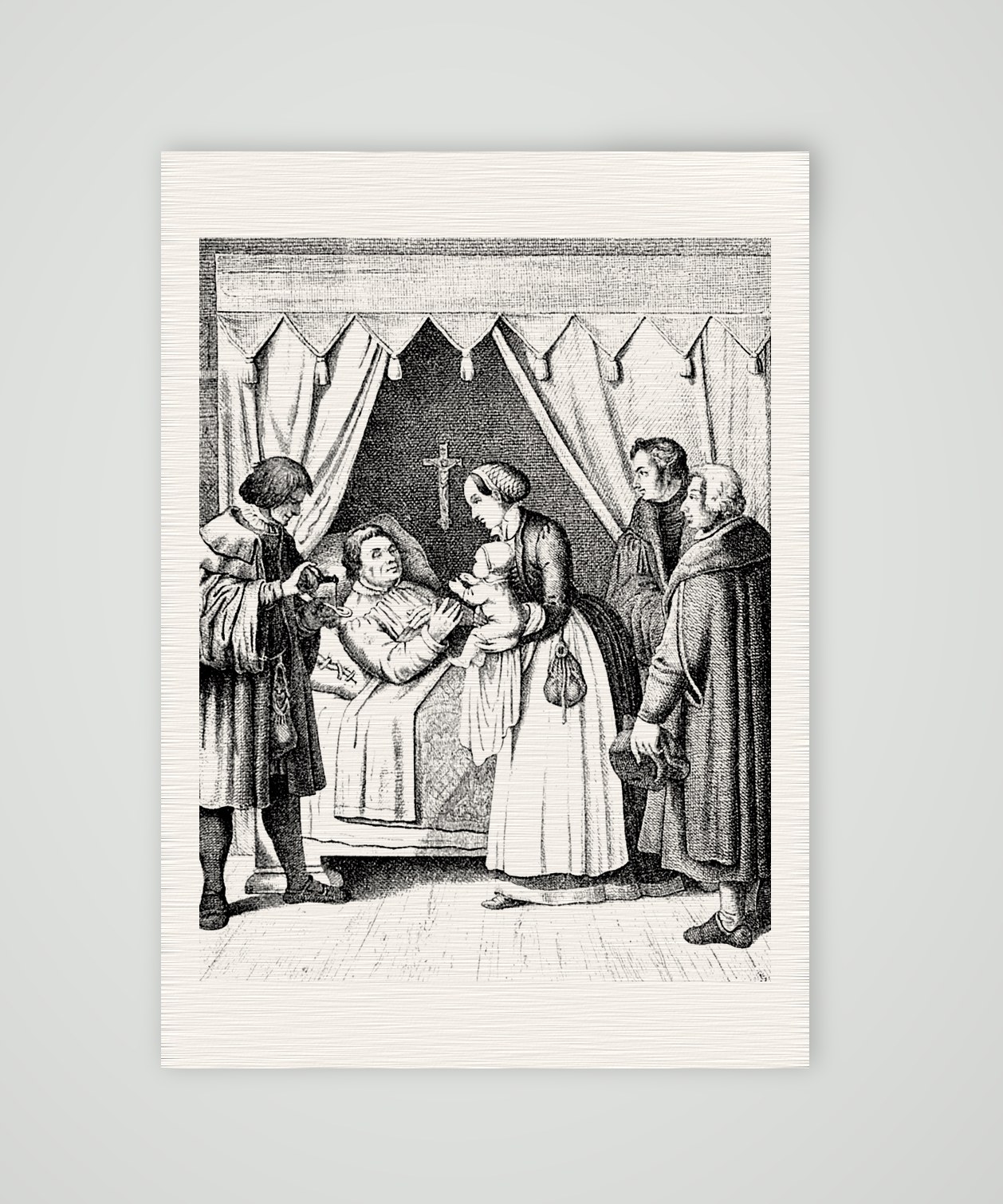 Luther in seiner Krankheit 1527 – Illustration, Kunstdruck auf Leinenpapier