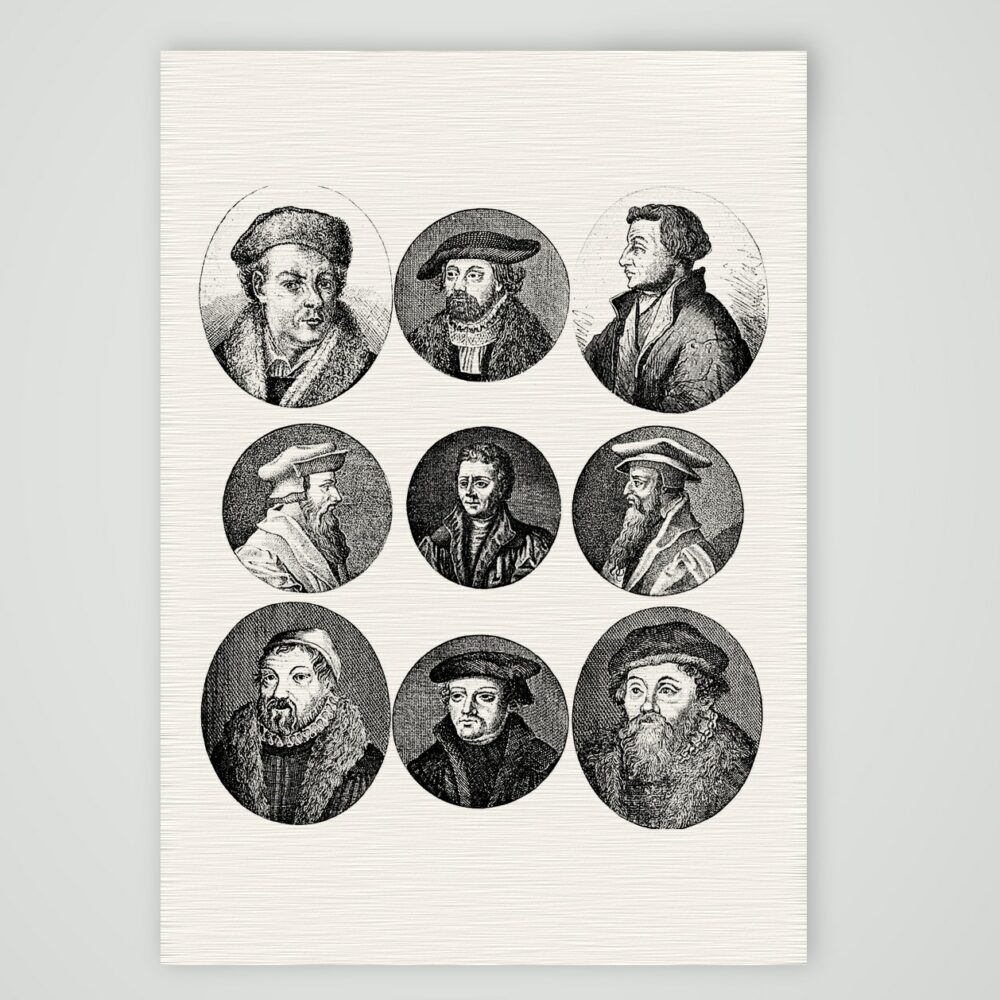 Männer der Reformationszeit – neun Bildnisse – Buchreproduktion, Kunstdruck auf Leinenpapier