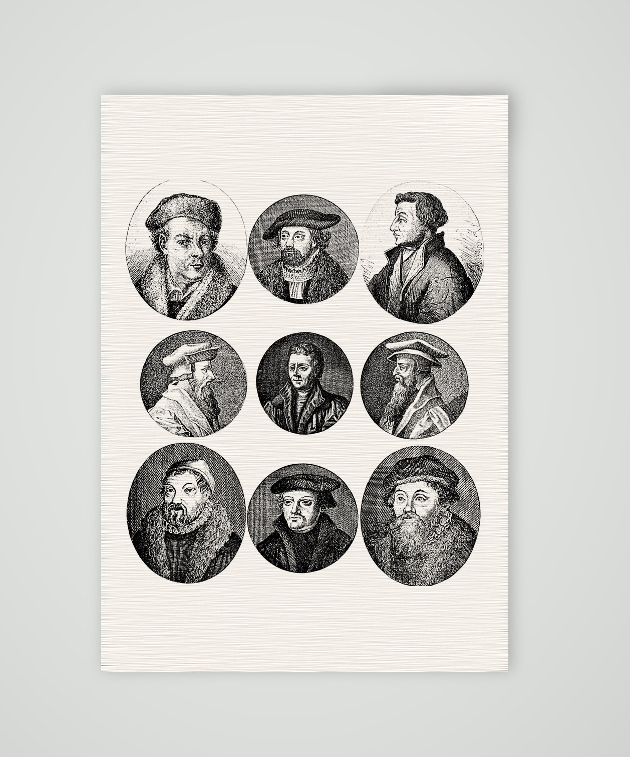 Männer der Reformationszeit – neun Bildnisse – Buchreproduktion, Kunstdruck auf Leinenpapier