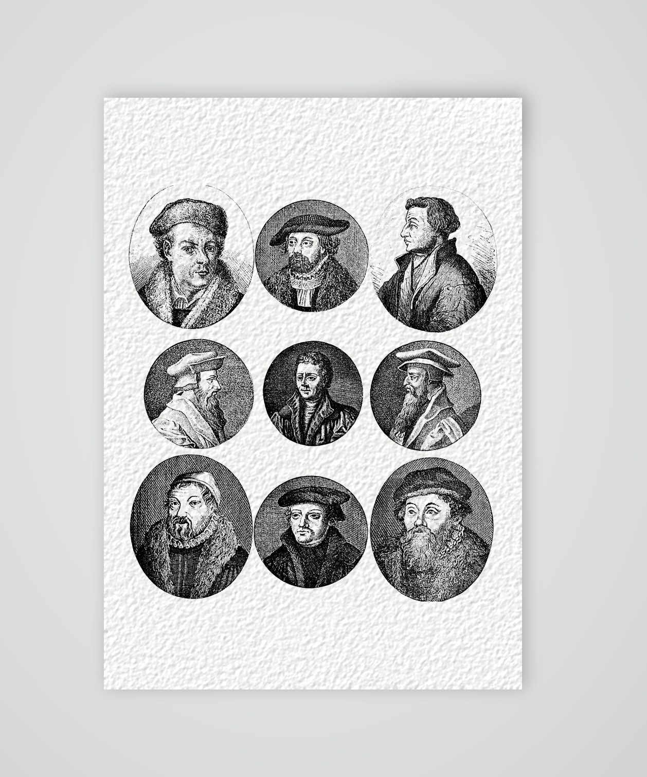 Männer der Reformationszeit – neun Bildnisse – Buchreproduktion, Kunstdruck auf Hahnemühle-Büttenpapier