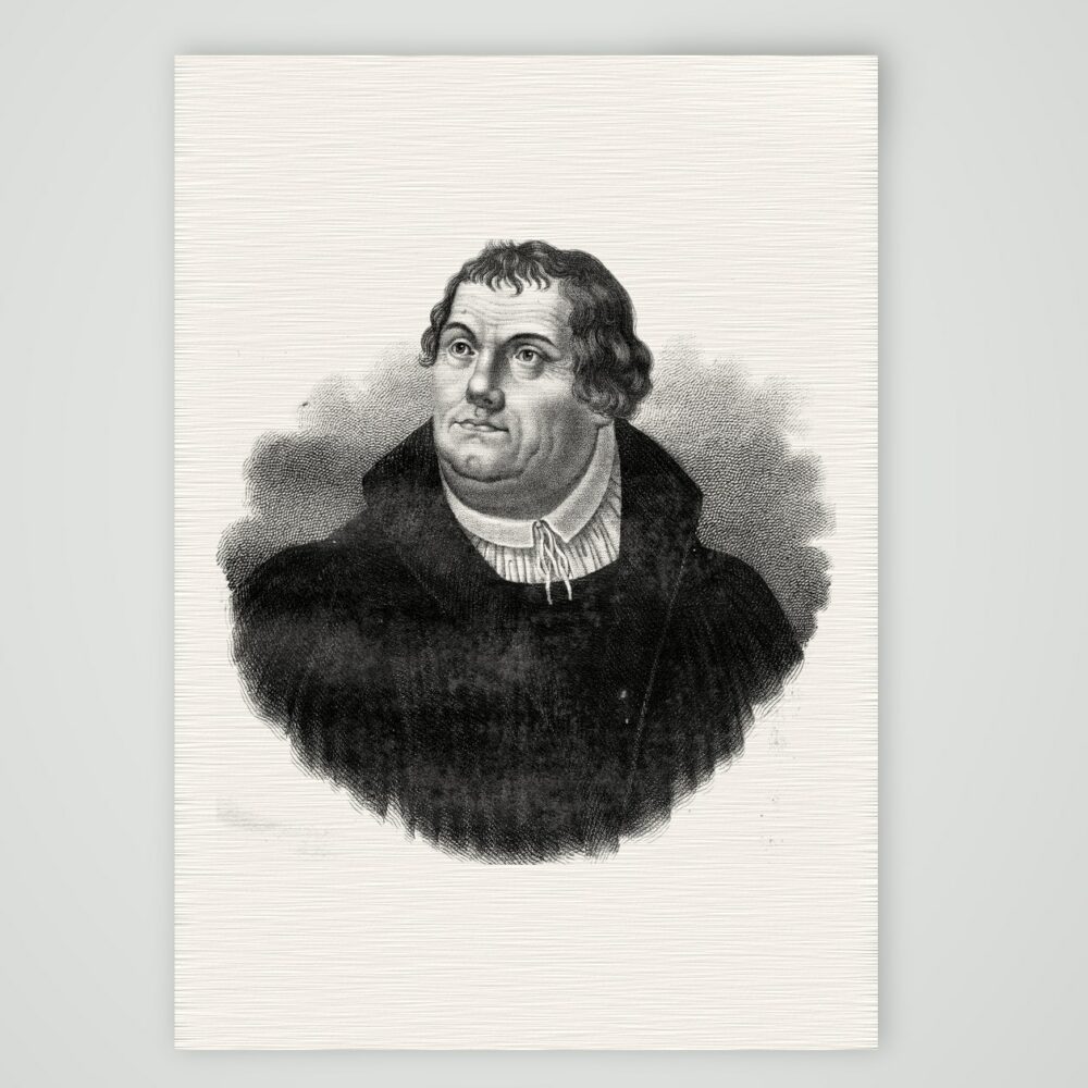 Dr. Martin Luther – Stahlstich-Bildnis – Stahlstich, Kunstdruck auf Leinenpapier