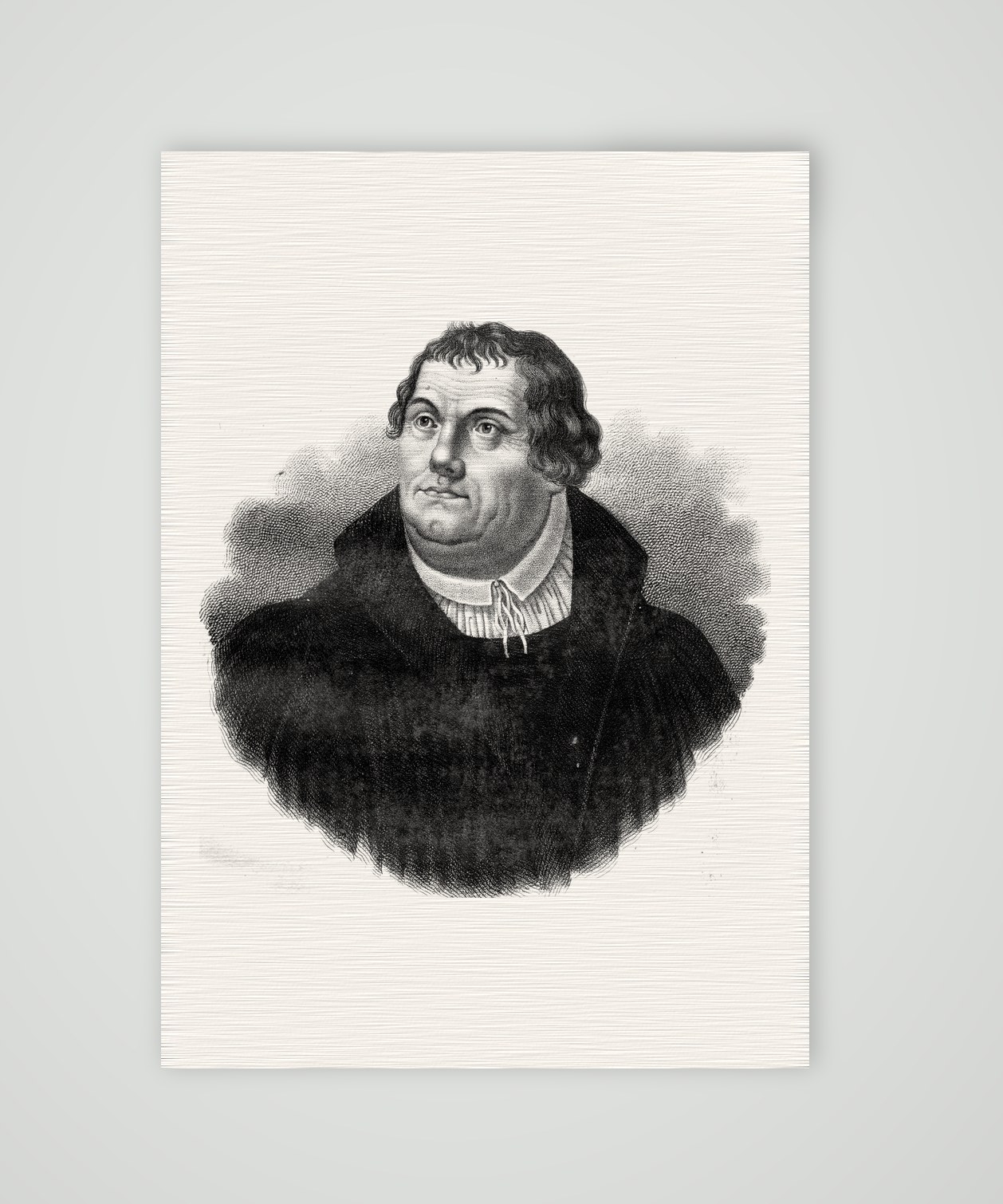 Dr. Martin Luther – Stahlstich-Bildnis – Stahlstich, Kunstdruck auf Leinenpapier