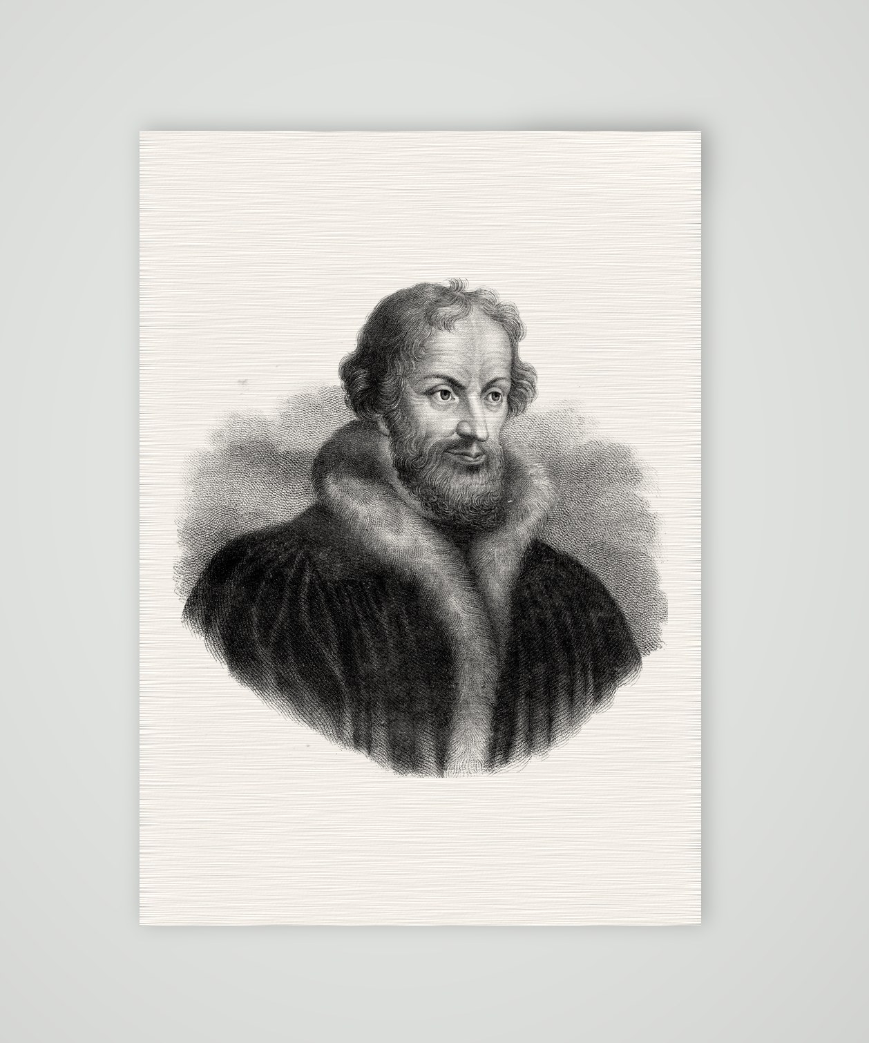 Philipp Melanchthon – Stahlstich-Bildnis – Stahlstich, Kunstdruck auf Leinenpapier