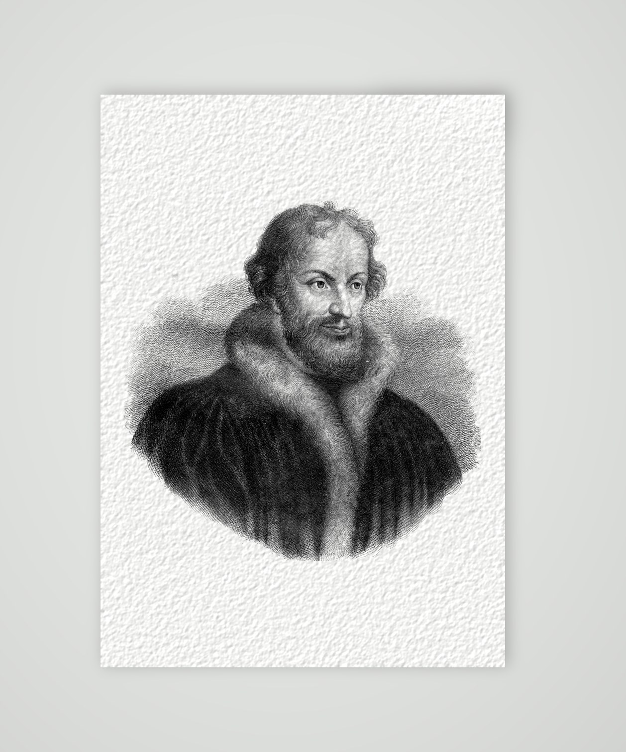Philipp Melanchthon – Stahlstich-Bildnis – Stahlstich, Kunstdruck auf Hahnemühle-Büttenpapier