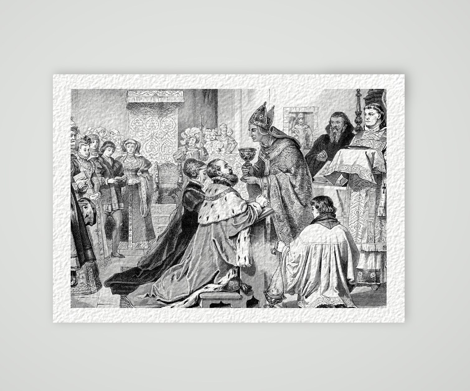 Joachim II. tritt zum Luthertum über, Spandau 1539 – Holzstich, Kunstdruck auf Hahnemühle-Büttenpapier