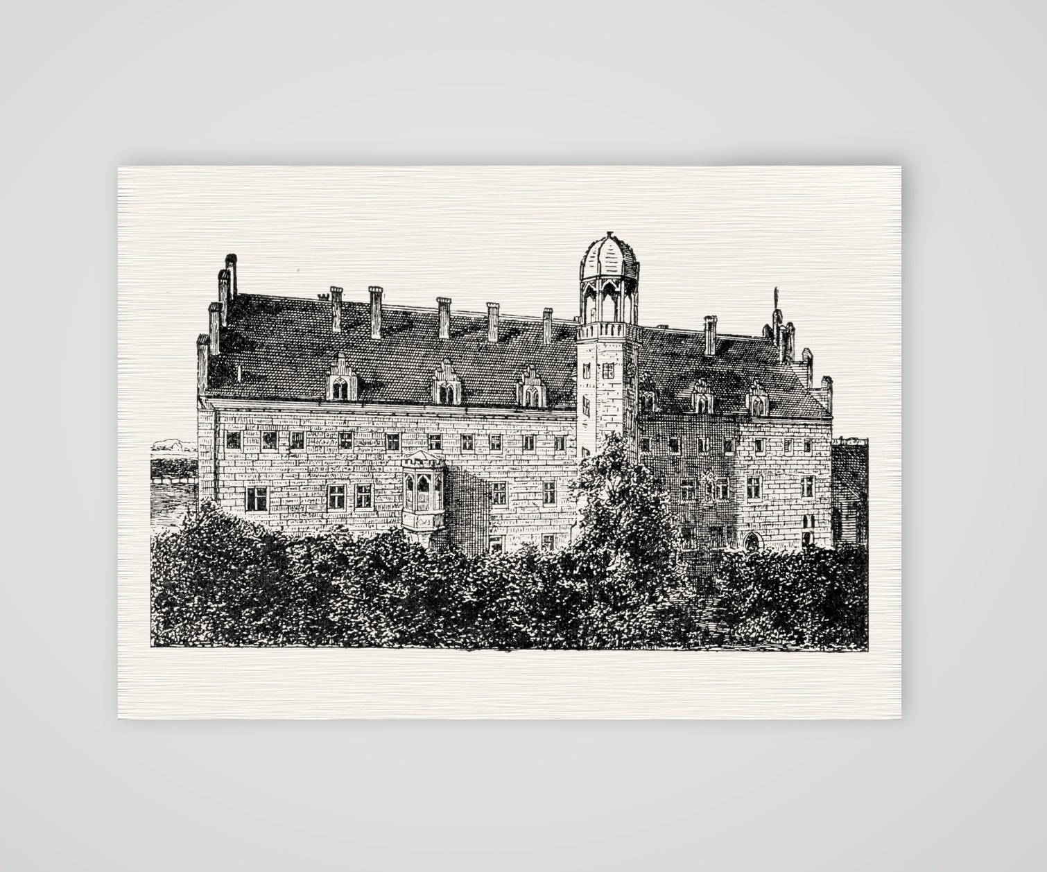 Wittenberg, das Lutherhaus nach der Renovierung – Holzstich, Kunstdruck auf Leinenpapier