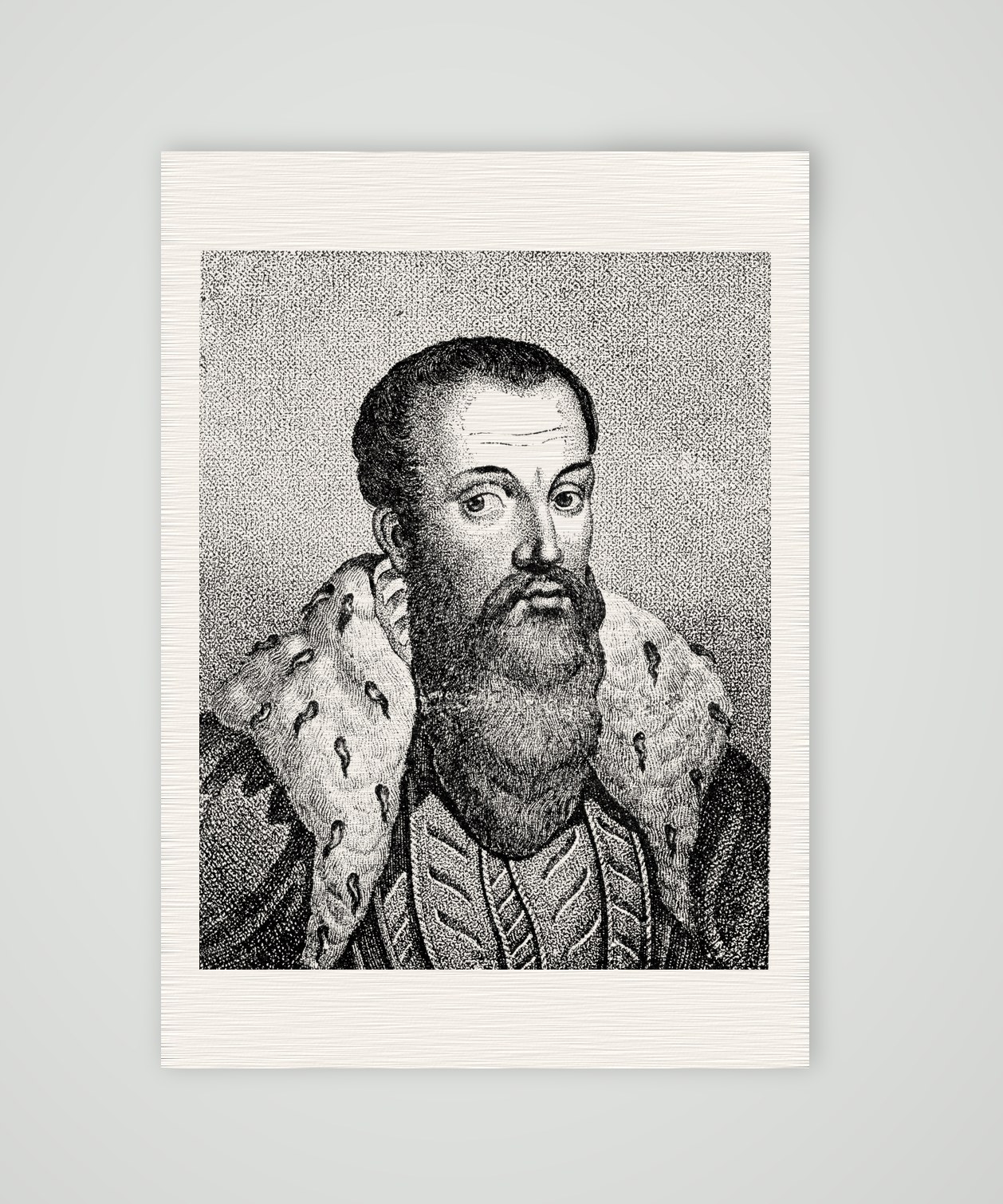 Moritz von Sachsen im Hermelinmantel – Holzstich, Kunstdruck auf Leinenpapier