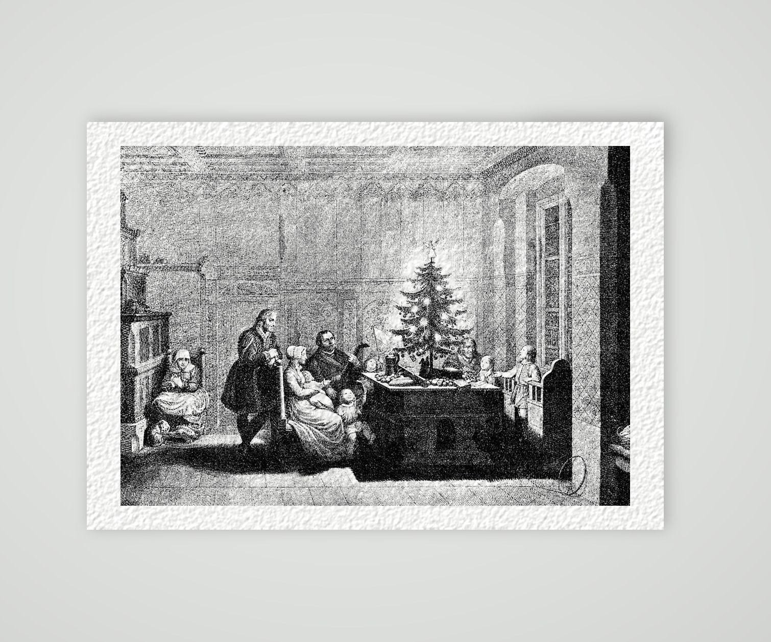 Luthers Weihnachtsabend – nach Schwerdgeburth – Buchreproduktion nach C. A. Schwerdgeburth, Kunstdruck auf Hahnemühle-Büttenpapier