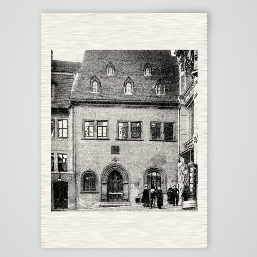 Eisleben, Luthers Sterbehaus – Buchreproduktion nach Fotografie, Kunstdruck auf Leinenpapier