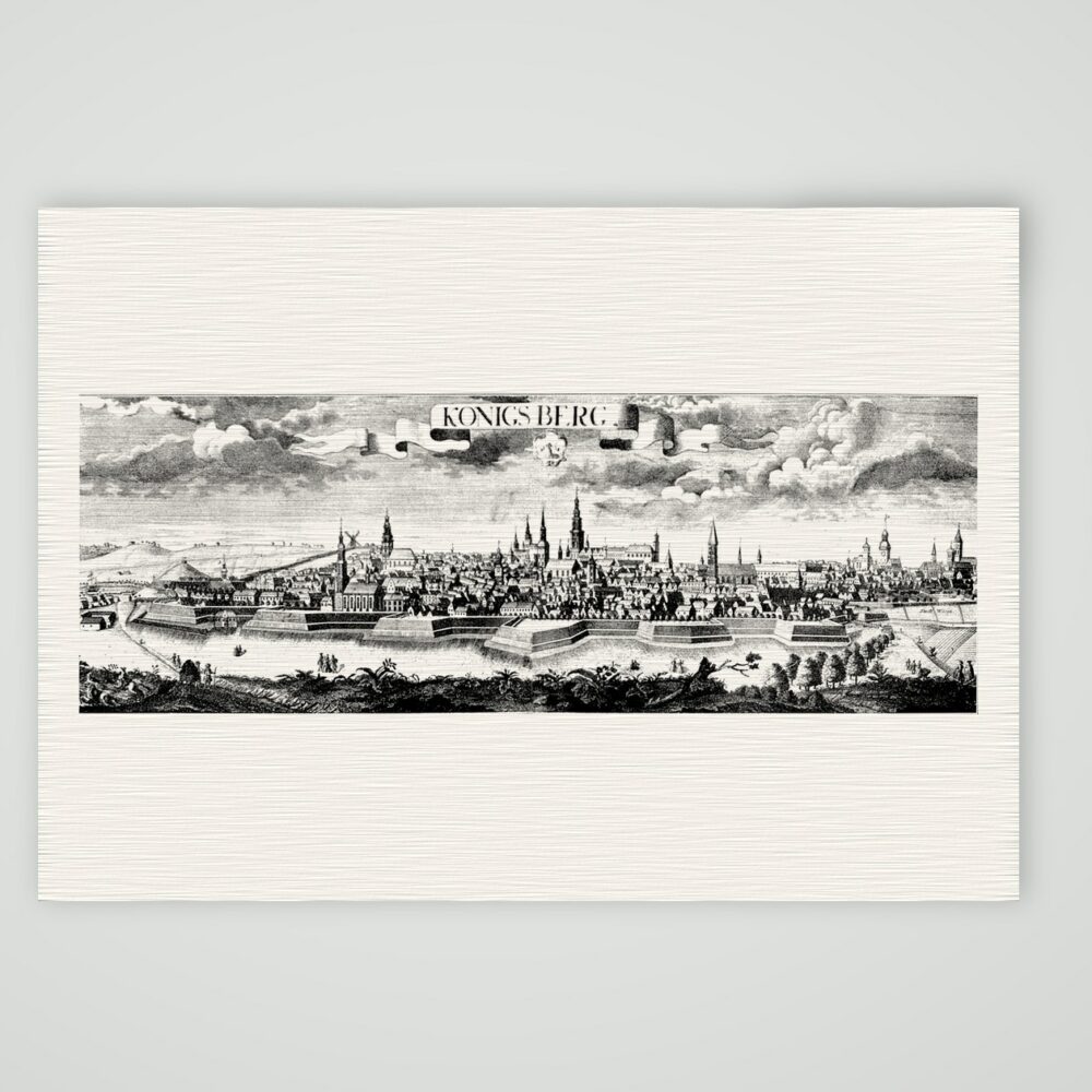 Königsberg im 18. Jahrhundert – Buchreproduktion nach Kupferstich, Kunstdruck auf Leinenpapier