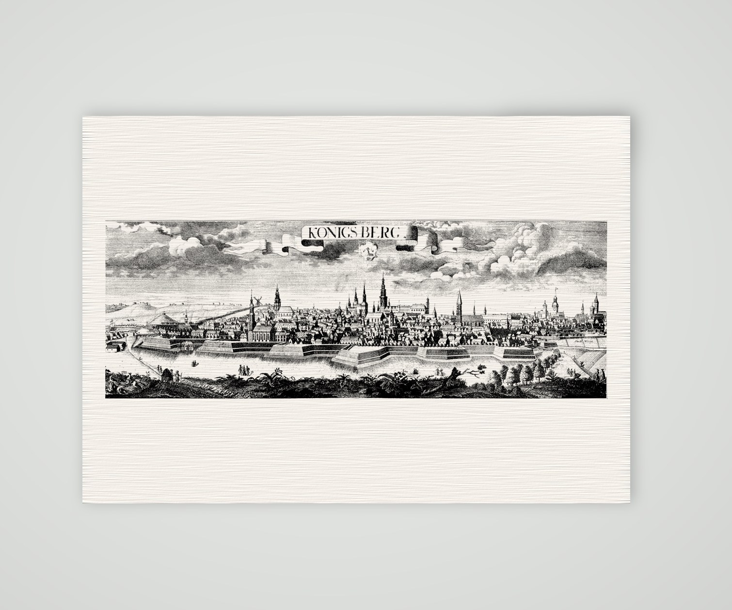 Königsberg im 18. Jahrhundert – Buchreproduktion nach Kupferstich, Kunstdruck auf Leinenpapier
