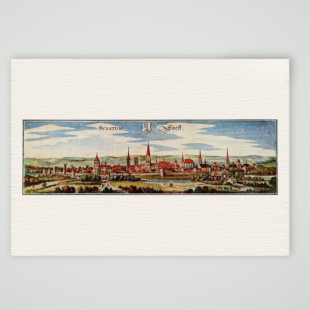 Soest nach Merian – Kupferstich, Kunstdruck auf Leinenpapier
