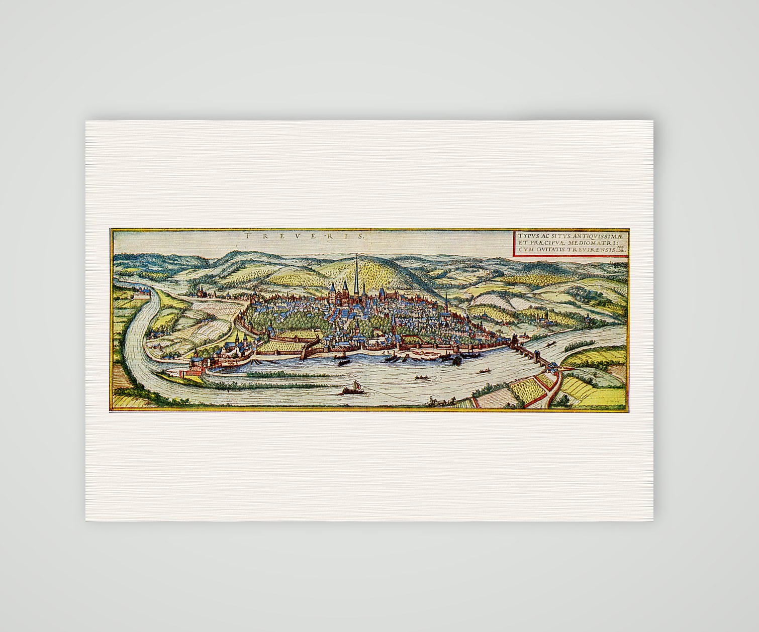 Trier nach Braun und Hogenberg – Kupferstich, Kunstdruck auf Leinenpapier