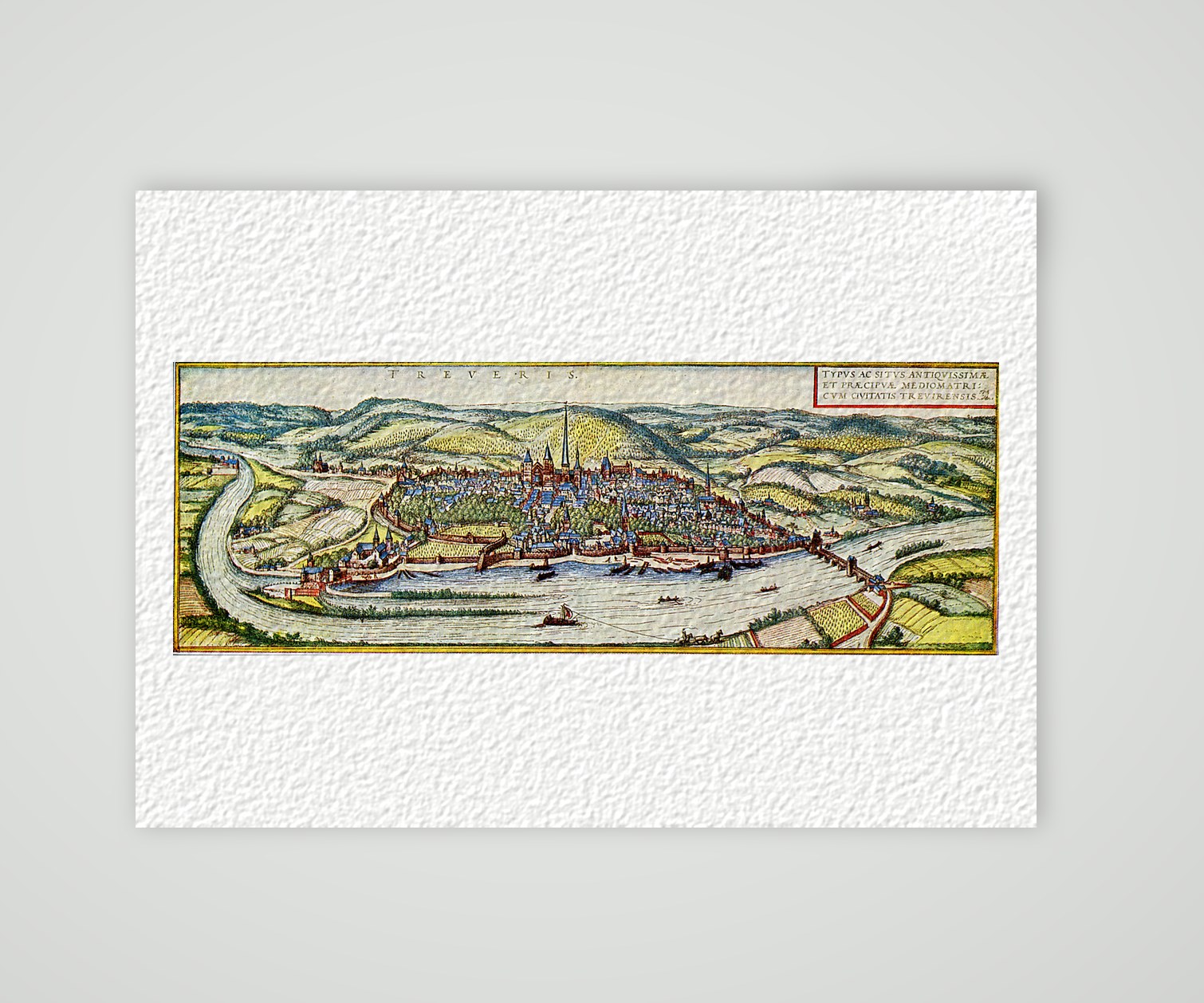Trier nach Braun und Hogenberg – Kupferstich, Kunstdruck auf Hahnemühle-Büttenpapier