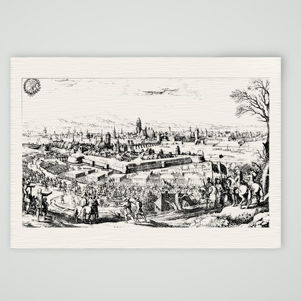 Frankfurt am Main, Einzug Gustav Adolfs 1631 – Kupferstich, Kunstdruck auf Leinenpapier