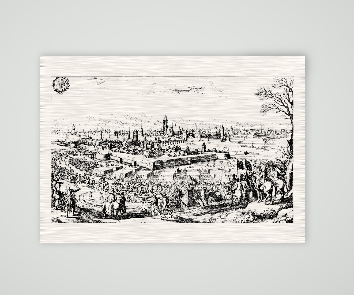 Frankfurt am Main, Einzug Gustav Adolfs 1631 – Kupferstich, Kunstdruck auf Leinenpapier