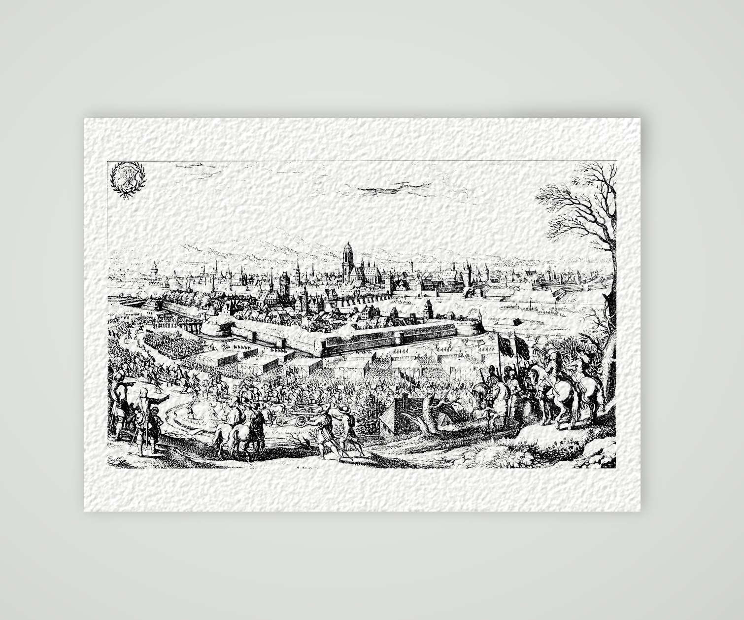 Frankfurt am Main, Einzug Gustav Adolfs 1631 – Kupferstich, Kunstdruck auf Hahnemühle-Büttenpapier
