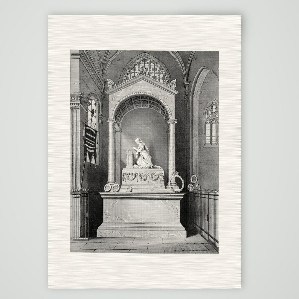 Rueil, das Grabmal der Kaiserin Joséphine – Stahlstich, Kunstdruck auf Leinenpapier