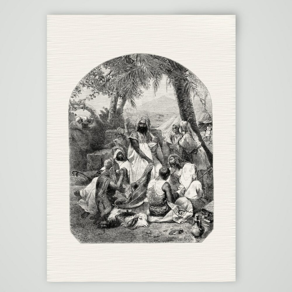 Joseph wird von seinen Brüdern verkauft – Stahlstich, Kunstdruck auf Leinenpapier