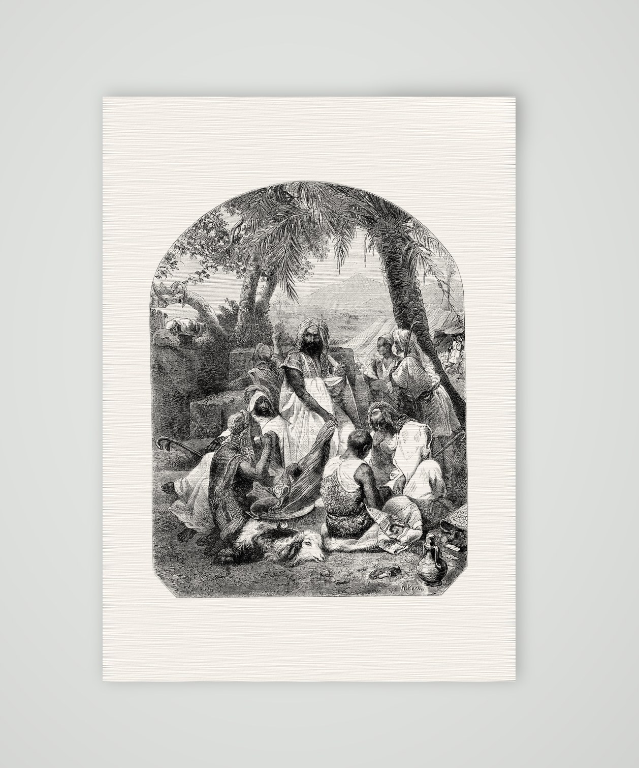 Joseph wird von seinen Brüdern verkauft – Stahlstich, Kunstdruck auf Leinenpapier