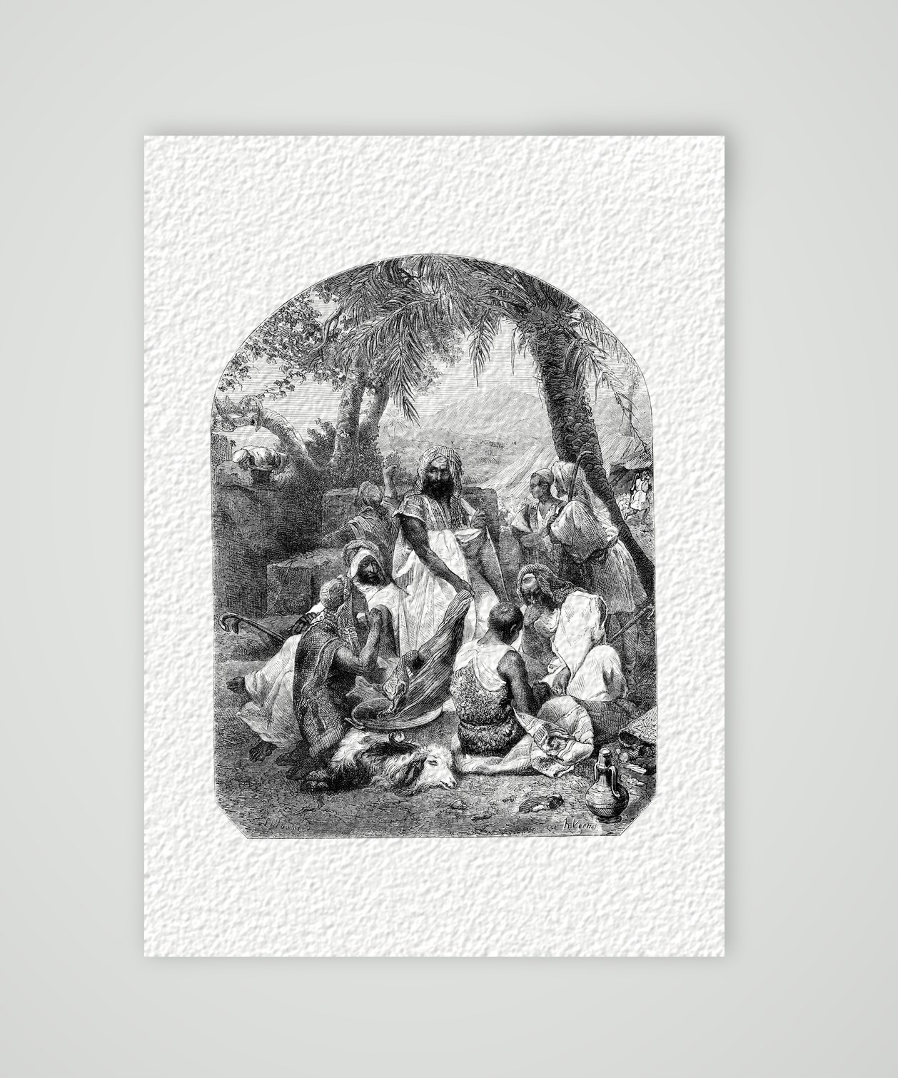 Joseph wird von seinen Brüdern verkauft – Stahlstich, Kunstdruck auf Hahnemühle-Büttenpapier