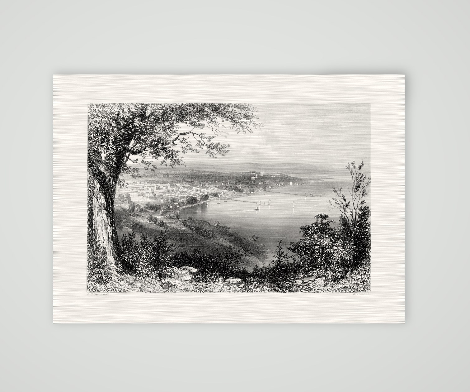 Perth in Westaustralien – Stahlstich, Kunstdruck auf Leinenpapier