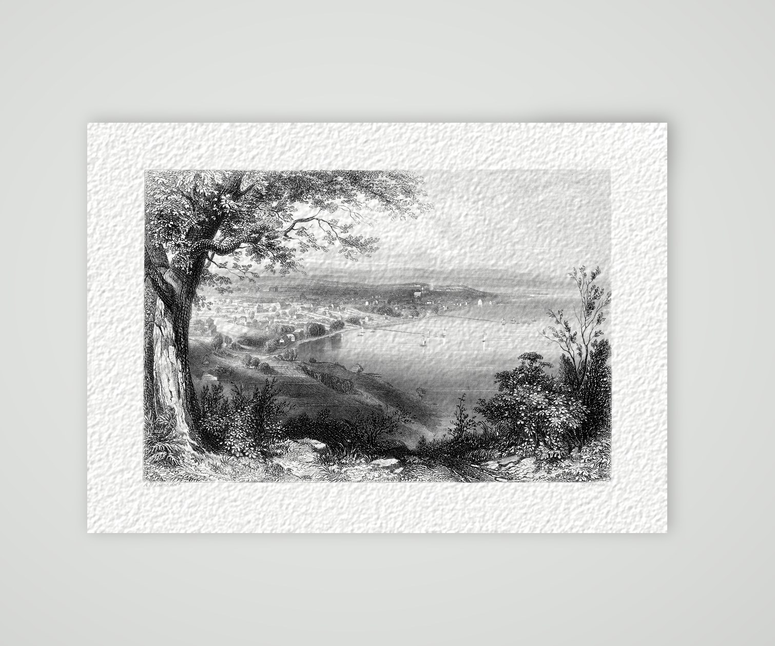 Perth in Westaustralien – Stahlstich, Kunstdruck auf Hahnemühle-Büttenpapier