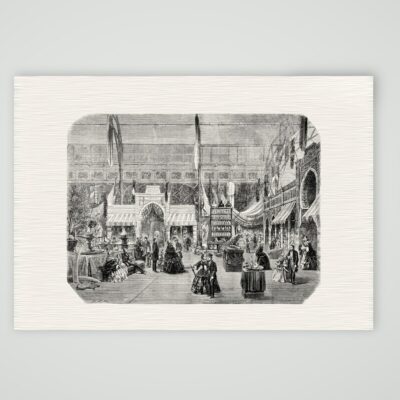 Paris, Lotteriegewinne im Industriepalast – Stahlstich, Kunstdruck auf Leinenpapier