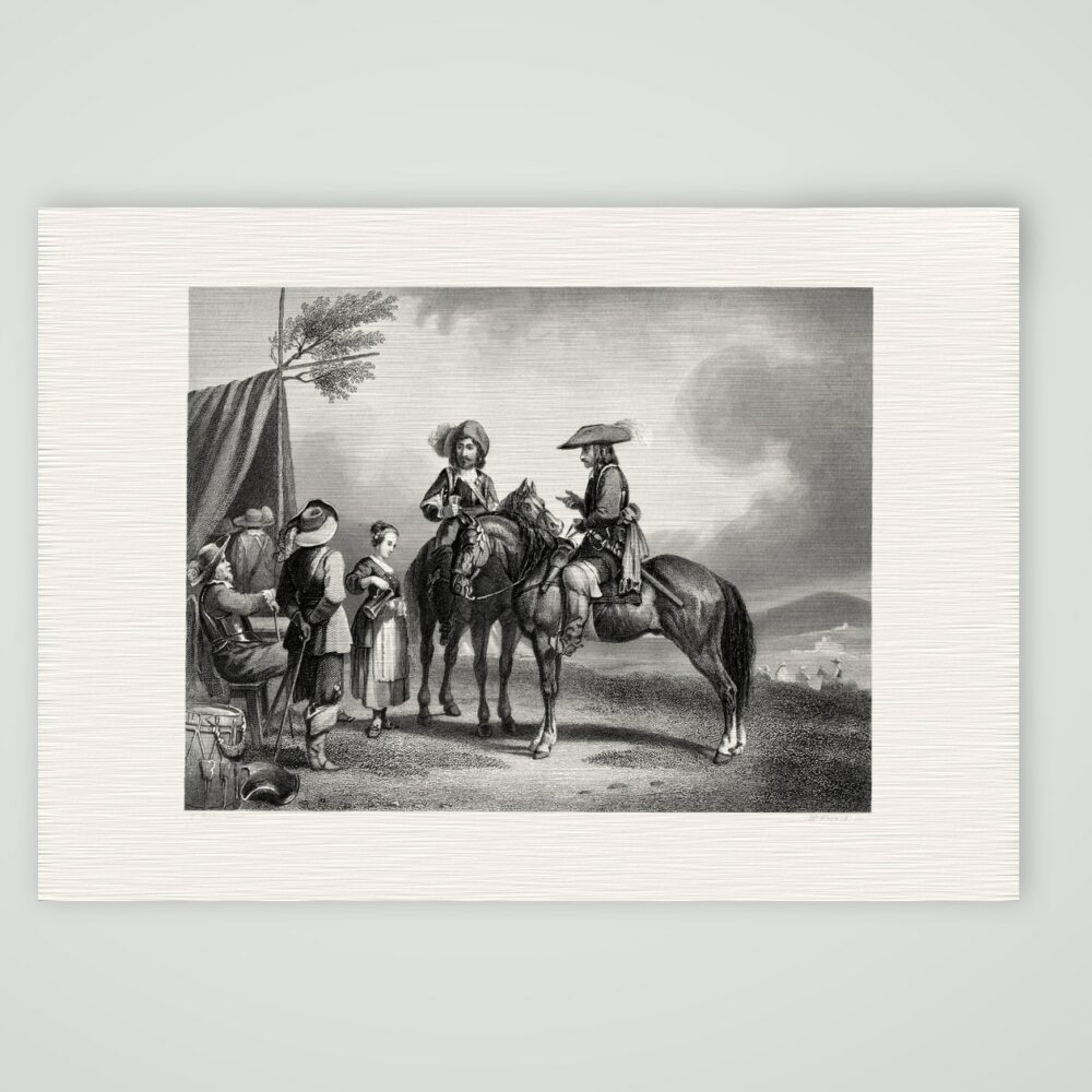 Holkische Reiter – Stahlstich, Kunstdruck auf Leinenpapier
